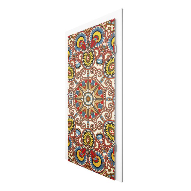 Door wallpaper - Coloured Mandala