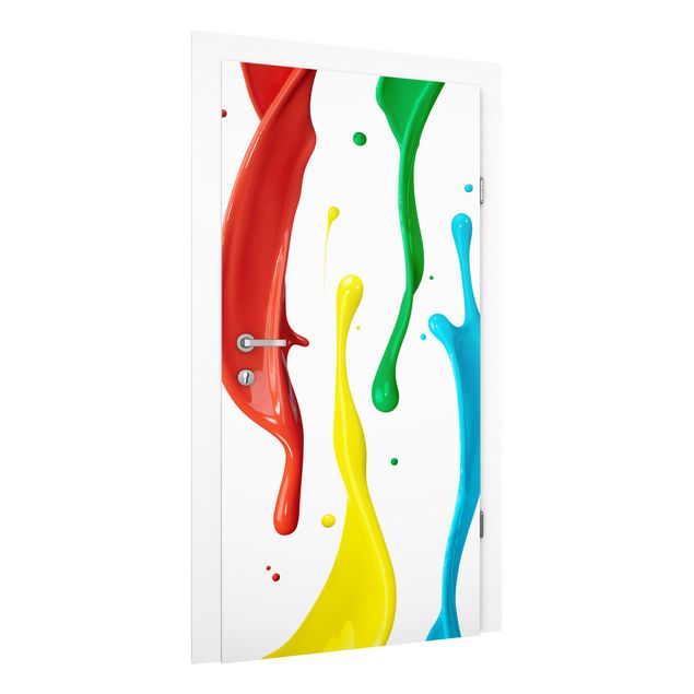 Door wallpaper - Colour Splashes