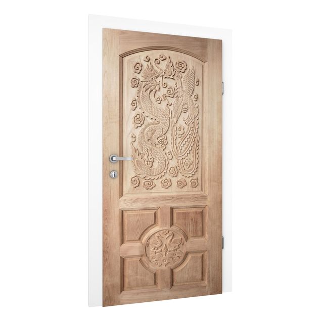 Wallpapers Carved Asian Wooden Door From Thailand