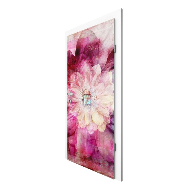 Door wallpaper - Grunge Flower
