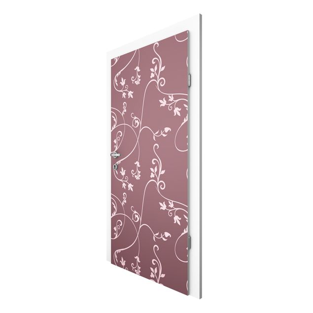 Door wallpaper - Ivy Old Rose-Light Pink