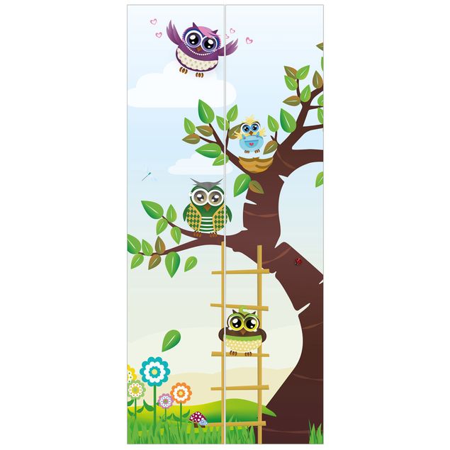 Door wallpaper - No.YK23 Funny Owl Tree