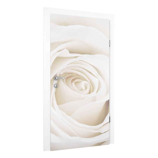 Door wallpaper - Pretty White Rose