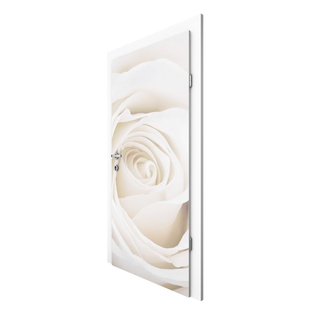 Door wallpaper - Pretty White Rose