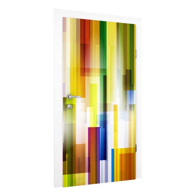 Door wallpaper - Rainbow Cubes