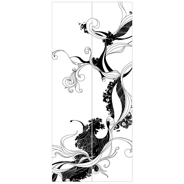 Door wallpaper - Tendril In Ink