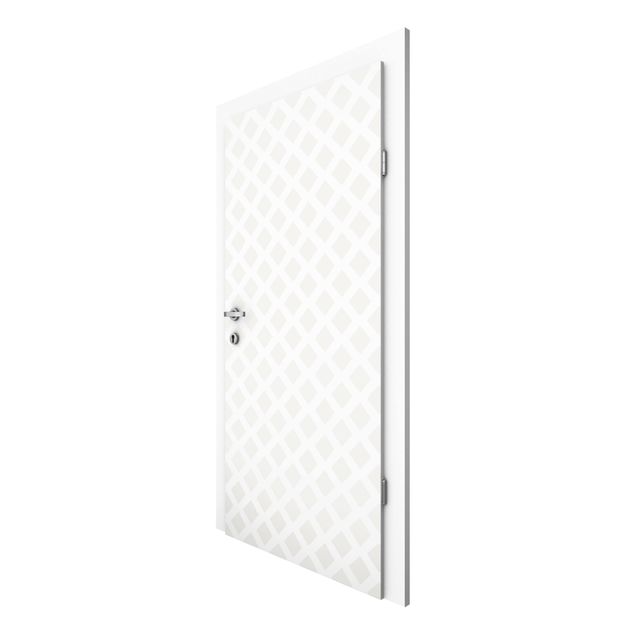 Door wallpaper - Diamond Grid Light Beige