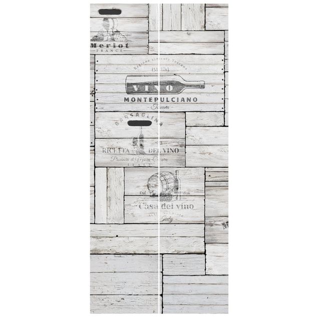 Door wallpaper - Shabby Wooden Crates