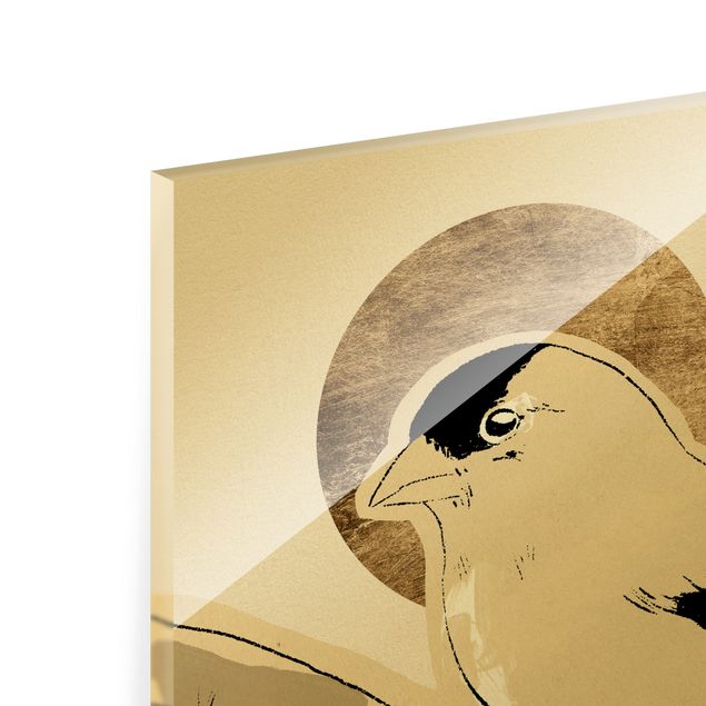 Glass print - Golden Sun Behind Bird II - Square