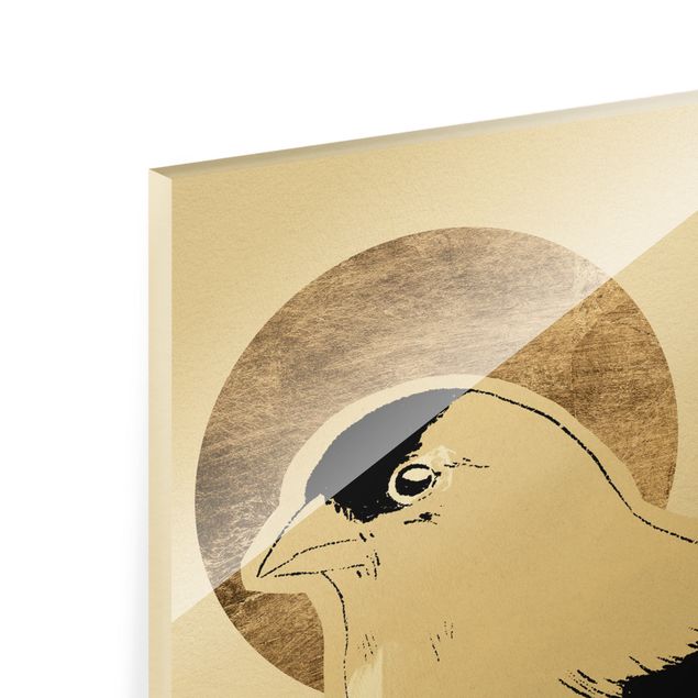 Glass print - Golden Sun Behind Bird II - Portrait format