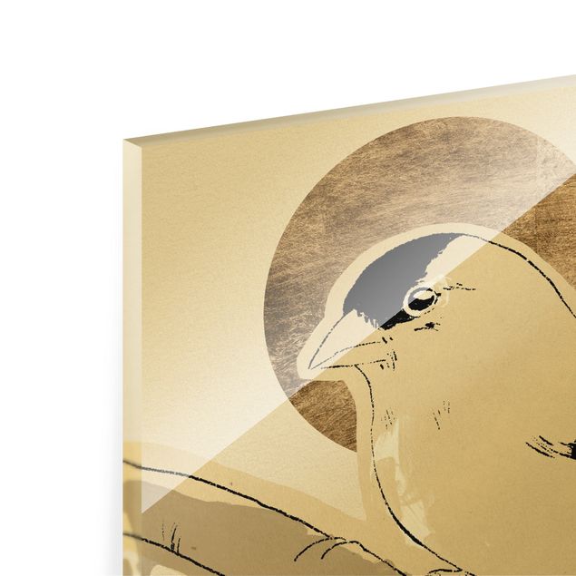 Glass print - Golden Sun Behind Bird II - Landscape format