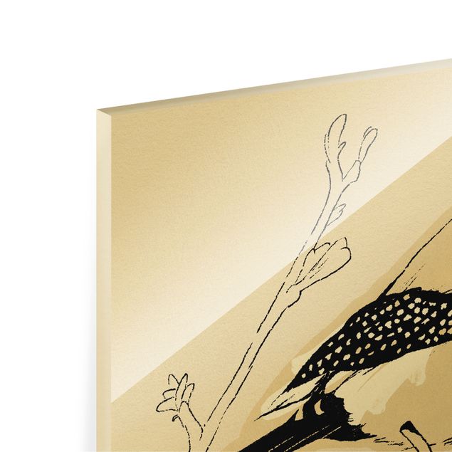 Glass print - Golden Sun Behind Bird III - Landscape format