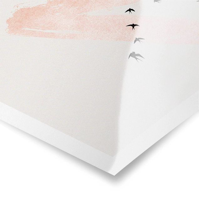 Poster art print - Pink Sky Behind Flock Of Birds - 2:3