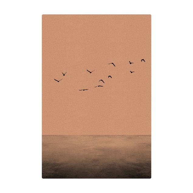 Cork mat - Birds Migrating South - Portrait format 2:3