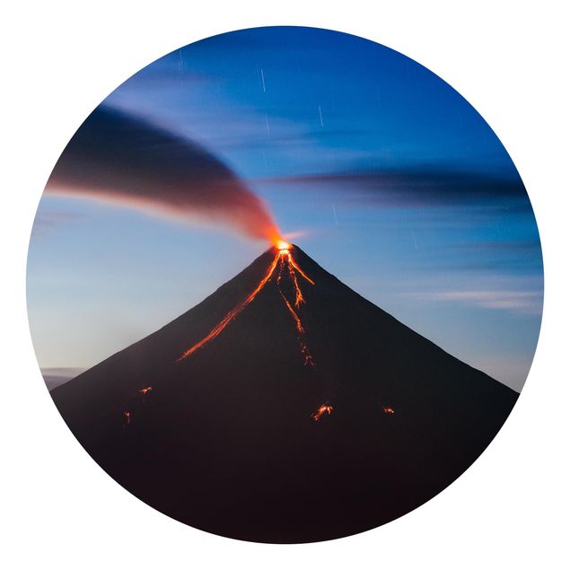 Self-adhesive round wallpaper - Volcano