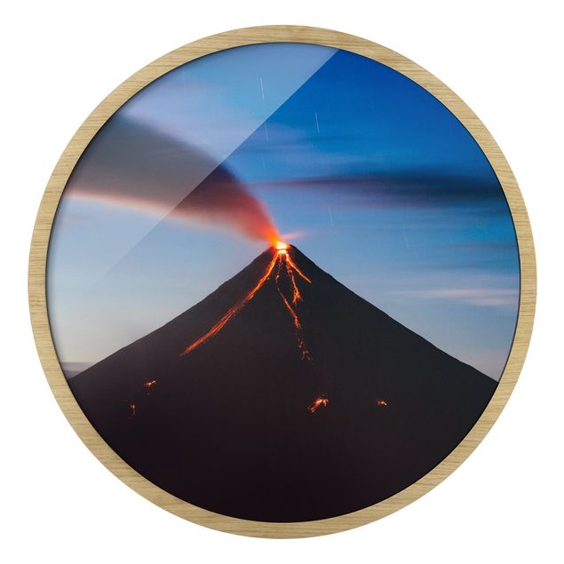 Circular framed print - Volcano