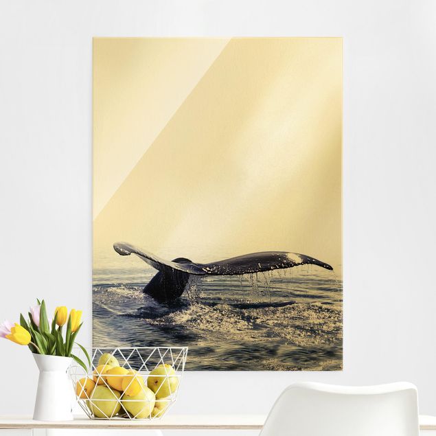 Glass print - Whale Song On Iceland - Portrait format