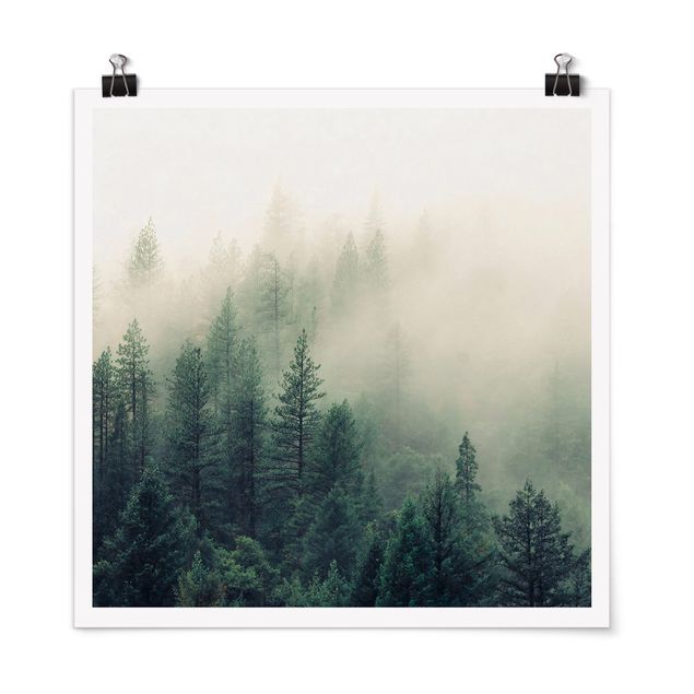Poster - Foggy Forest Awakening