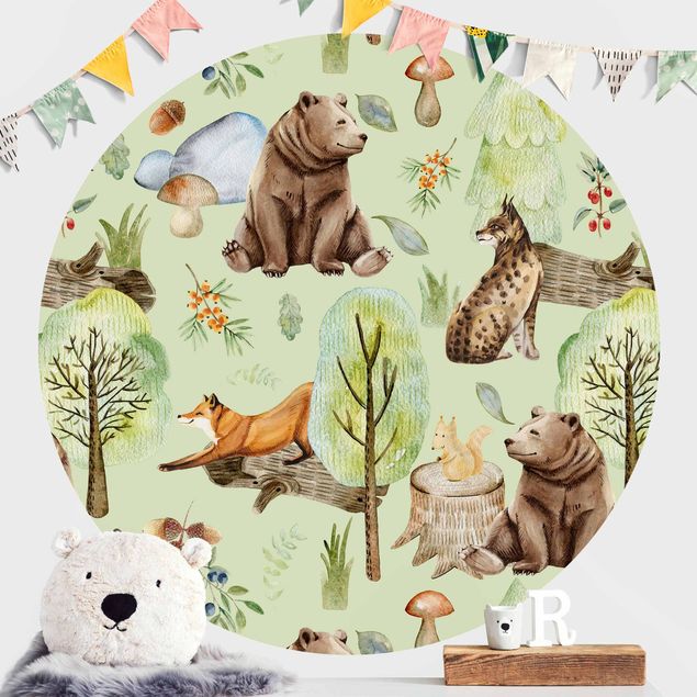Wallpapers Forest Friends Bear With Squirrel