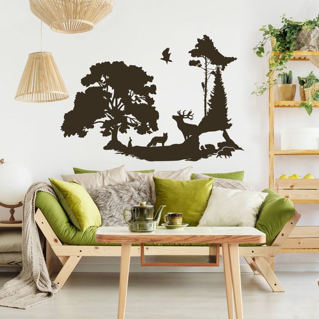 Stag wall sticker Forest clearing