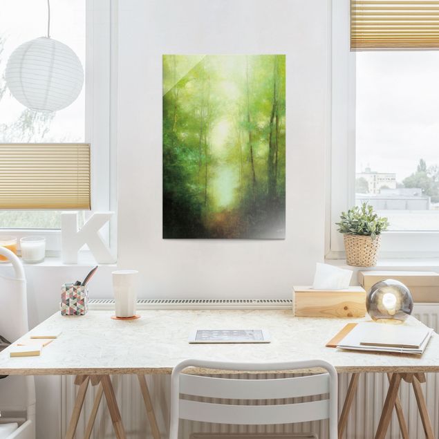 Glass print - Forest walk in the mist