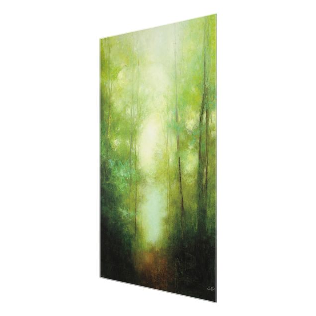 Glass print - Forest walk in the mist