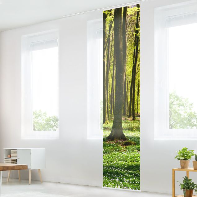 Sliding panel curtains set - Forest Meadow