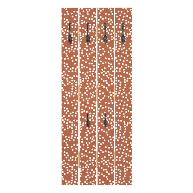 Wooden coat rack - Aboriginal Dot Pattern Brown