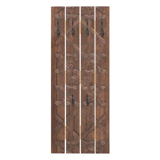 Wooden coat rack - Old Decorated Wooden Door From The Alhambra Palace