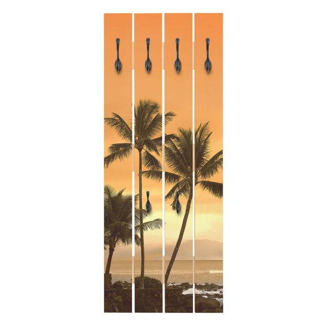Wooden coat rack - Caribbean Sunset II
