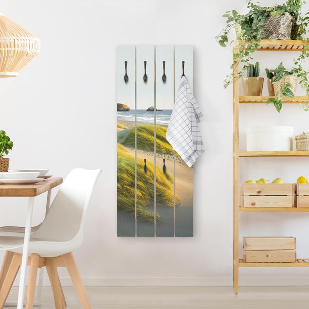 Wooden coat rack - Dunes And Grasses At The Sea