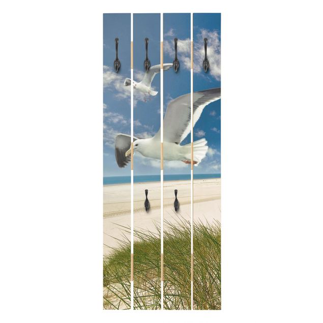 Wooden coat rack - Dune Breeze Seagulls