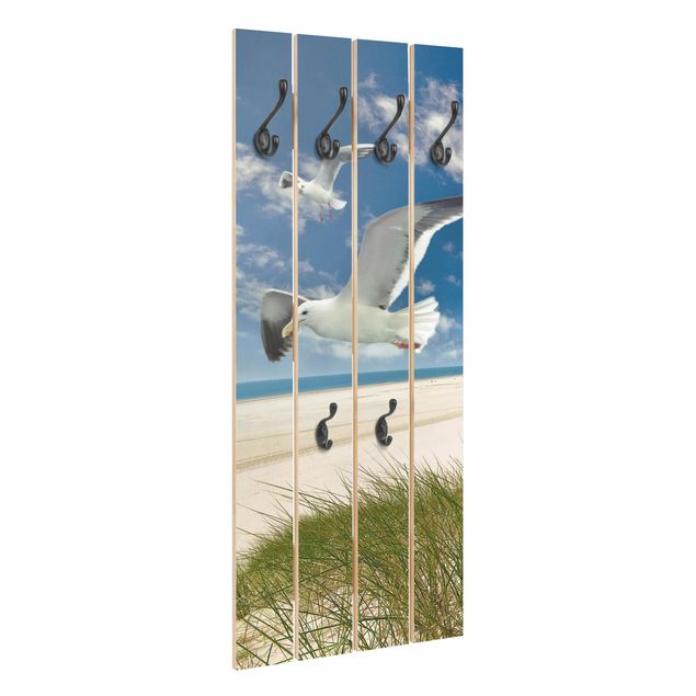Wooden coat rack - Dune Breeze Seagulls