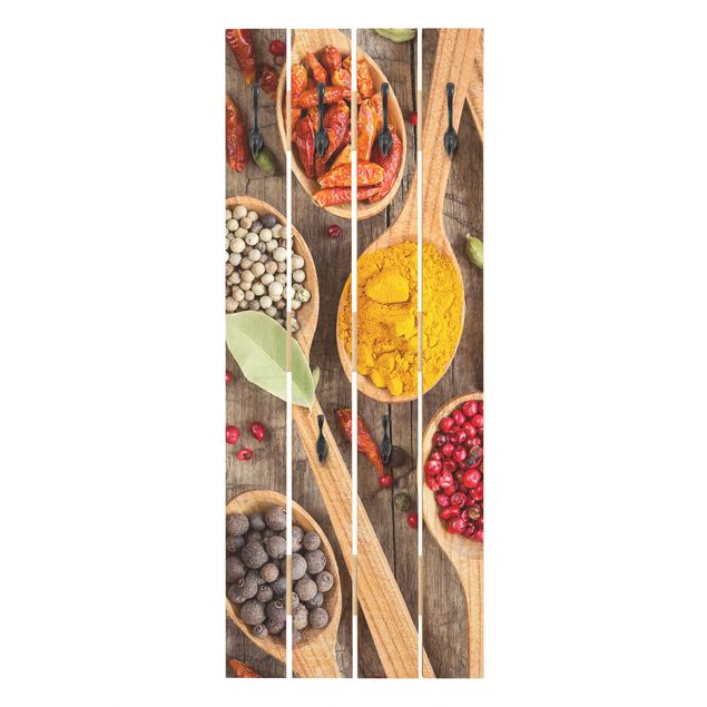 Wooden coat rack - Spices On Wooden Spoon
