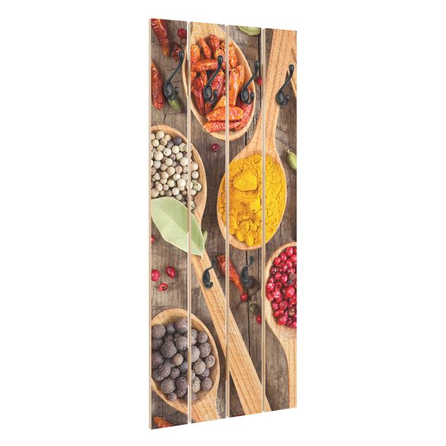 Wooden coat rack - Spices On Wooden Spoon