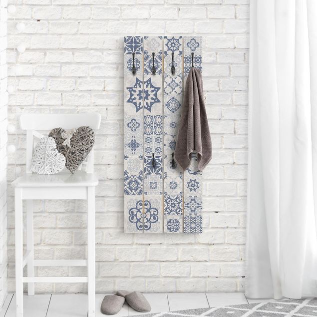 Wooden coat rack - Ceramic Tiles Agadir Blue