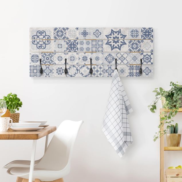 Wooden coat rack - Ceramic Tiles Agadir Blue