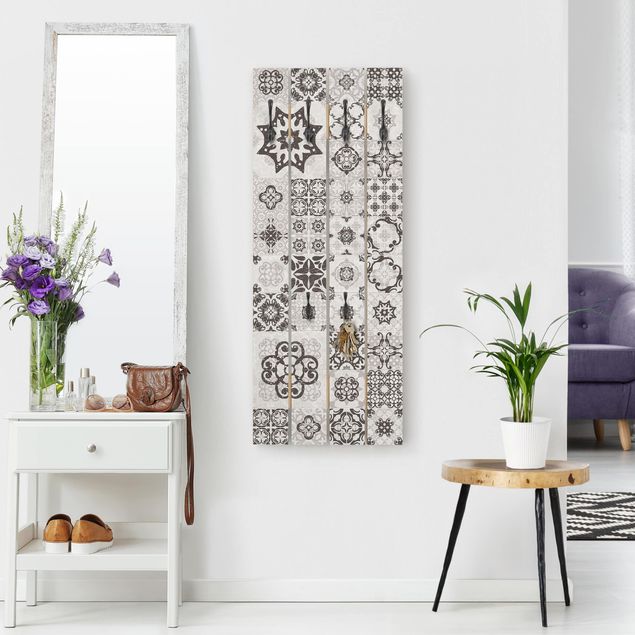Wooden coat rack - Ceramic Tiles Agadir Grey