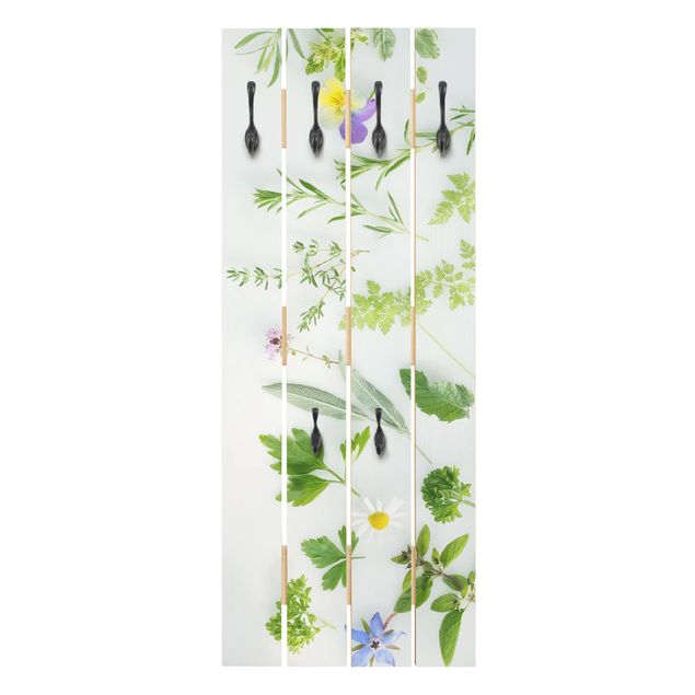 Wooden coat rack - Herbs And Flowers