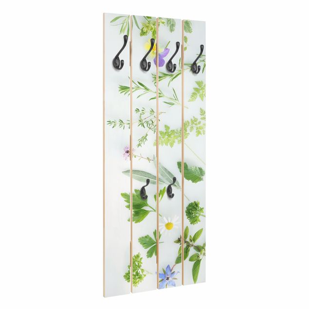 Wooden coat rack - Herbs And Flowers
