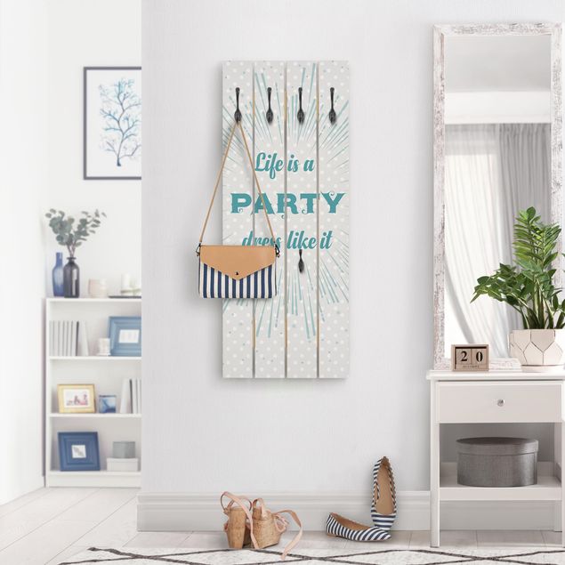 Wooden coat rack - Life is a Party