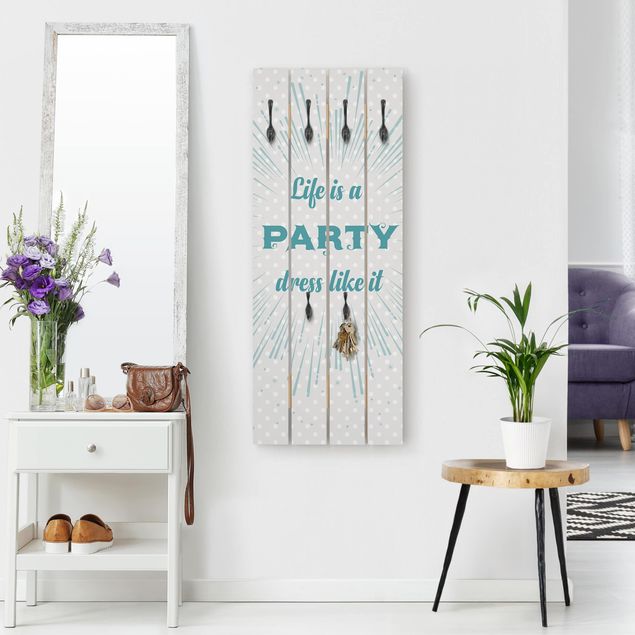 Wooden coat rack - Life is a Party