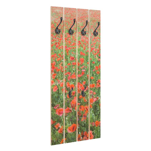Wooden coat rack - Poppy Field