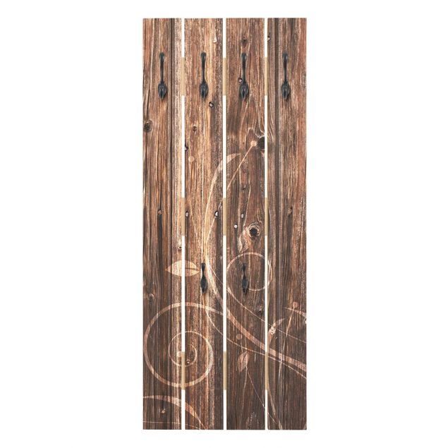 Wooden coat rack - No.547 Wooden fence flora