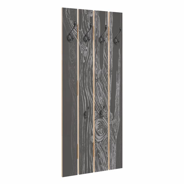 Wooden coat rack - No.MW20 Living Forest Anthracite Grey