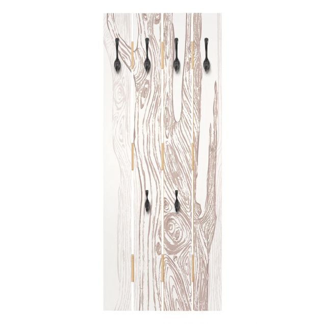Wooden coat rack - No.MW2 Forest White-Brown
