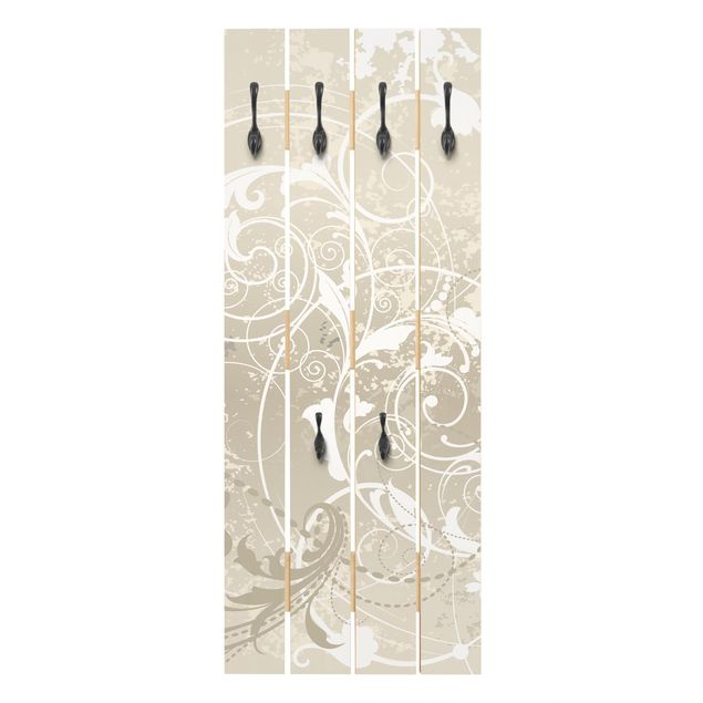 Wooden coat rack - Mother Of Pearl Ornament Design