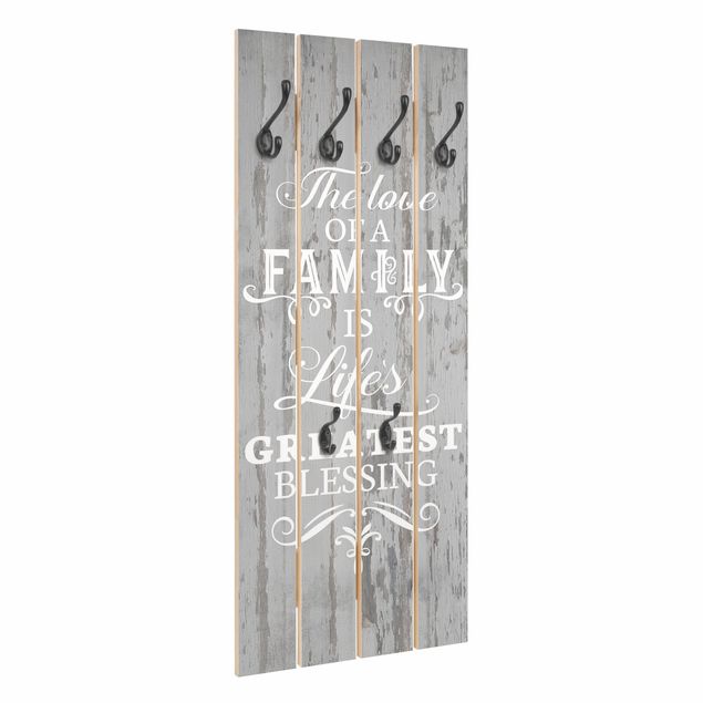 Wooden coat rack - Shabby Wood - Family Is
