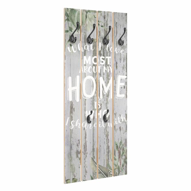 Wooden coat rack - Shabby Tropical - Home Is