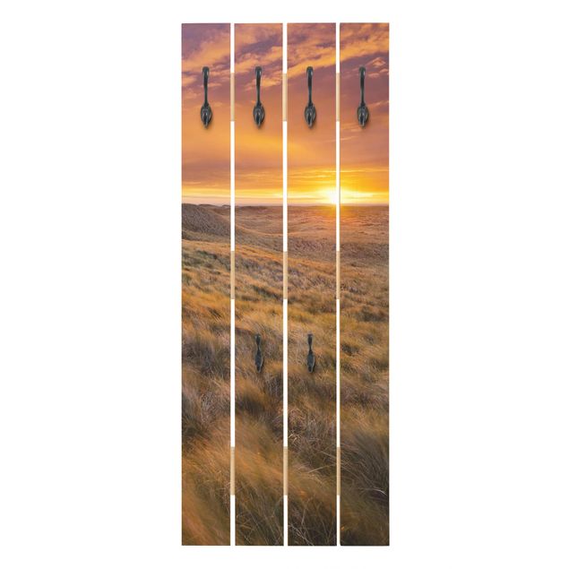 Wooden coat rack - Sunrise On The Beach On Sylt